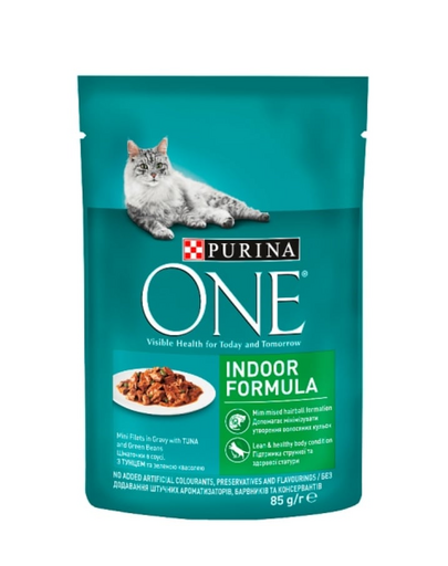ONE Indoor Tuńczyk i zielona fasolka dla kota 24 x 85 g