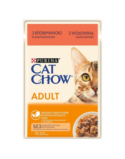 CAT CHOW Adult z wołowina i bakłażanem 26 x 85 g