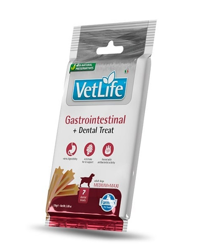 FARMINA Vet Life Dental Treat Gastrointestinal Medium/Maxi 100 g batoane dentare caini talie medie si mare, cu probleme gastrointestinale