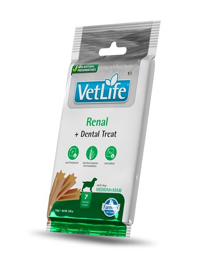 FARMINA Vet Life Dental Treat Renal Medium/Maxi 100 g gustare dentara pentru caini de talie medie si mare cu probleme renale