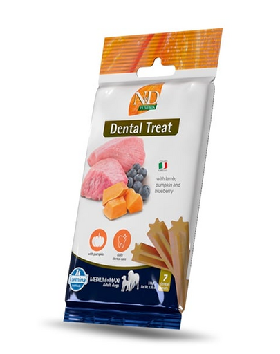 FARMINA N&D Pumpkin Dental Treat Lamb Blueberry Medium/Maxi 100 g batoane dentare pentru caine talie medie si mare