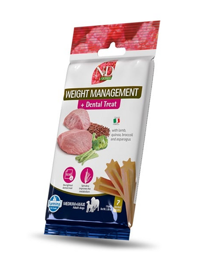 FARMINA N&D Quinoa Dental Treat Weight management Medium/Maxi 100 g batoane dentare cu quinoa, pentru caini de talie medie si mare