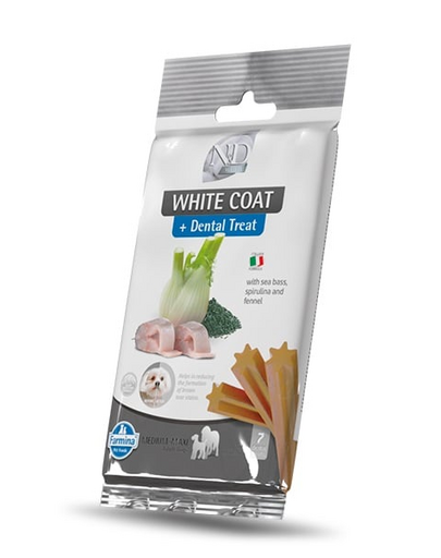 FARMINA N&D White Dental Treat Coat Sea bass Medium/Maxi 100 g gustare dentara caine talie medie si mare