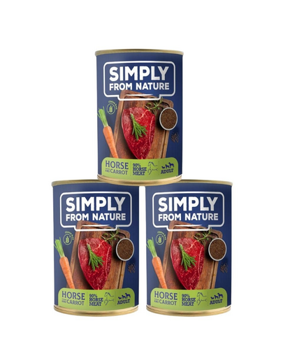SIMPLY FROM NATURE Mokra karma dla psa Konina z siemieniem lnianym 3 x 400 g