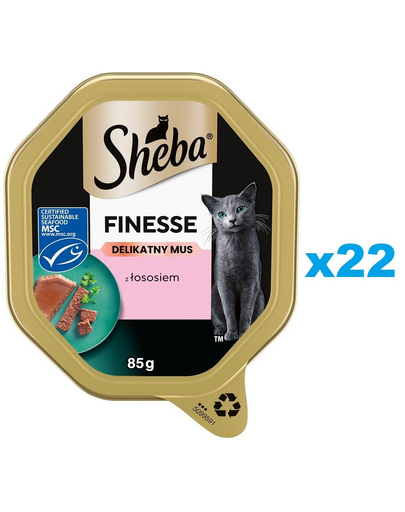 SHEBA Finesse pate fin cu somon 22x85 g hrana umeda pisici adulte