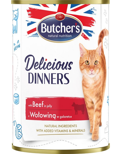 BUTCHER\'S Delicious Dinners hrana umeda pisici, vita in jeleu 400g