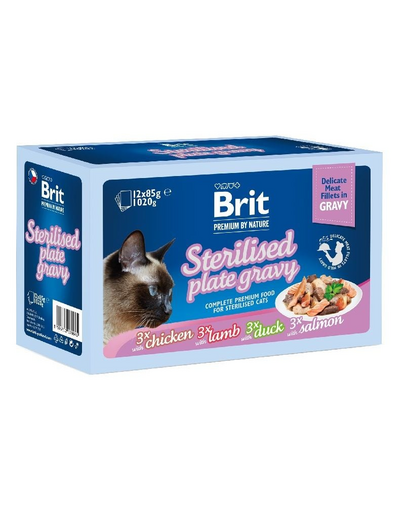 BRIT Premium by Nature Cat Delicate Fillets in Gravy Family Plate Sterilised 12x85g hrana in sos pisici sterilizate