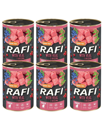 DOLINA NOTECI RAFI Junior Veal z cielęciną mokra karma dla psa 6x400 g