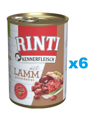 RINTI Kennerfleisch Lamb cu miel 6x400 g conserve caini