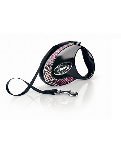 FLEXI Glam Composition M Lesa pentru caini cu banda 5m negru