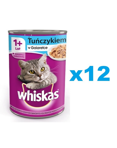 WHISKAS Adult conserve ton in aspic 12x400 g - hrana umeda completa pentru pisici adulte