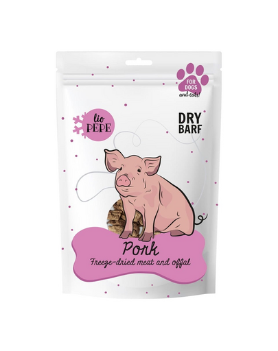 PAKA ZWIERZAKA PEPE Carne liofilizată inimi de porc 60 g