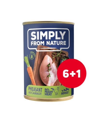 SIMPLY FROM NATURE fazan si morcovi set hrana caini 6 x 400 g + 1 GRATIS