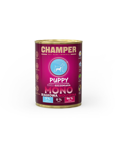 CHAMPER Puppy hrana pentru catei 400 g cu vita, monoproteica