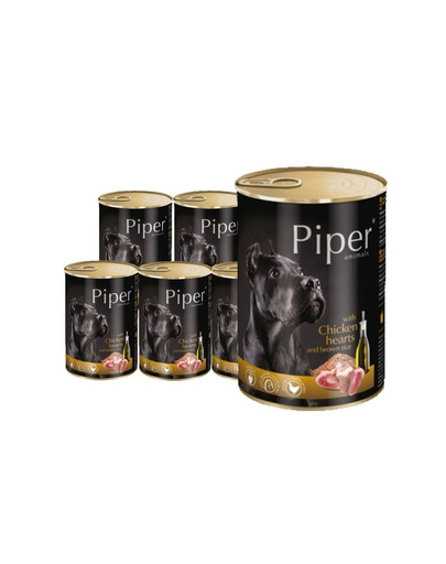 DOLINA NOTECI PIPER z sercami kurczaka i ryżem mokra karma dla dorosłych psów 24x400 g