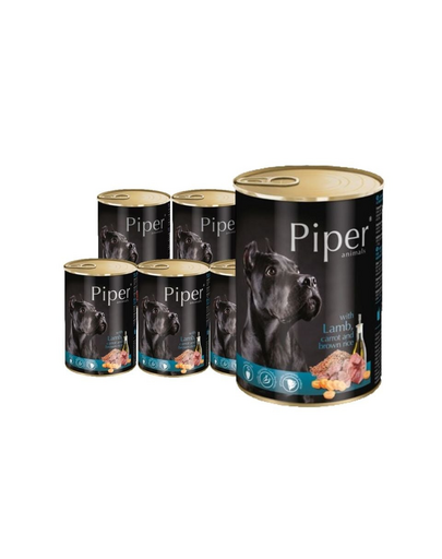 DOLINA NOTECI PIPER z jagnięciną, marchewką i brązowym ryżem mokra karma dla dorosłych psów 24x400 g