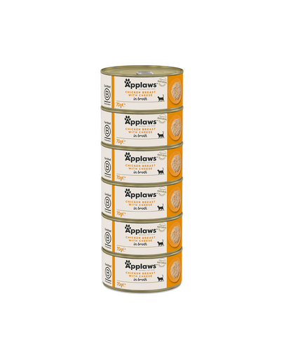 APPLAWS Cat Adult Chicken Breast with Cheese in Broth pierś z kurczaka z serem w bulionie 6x70 g