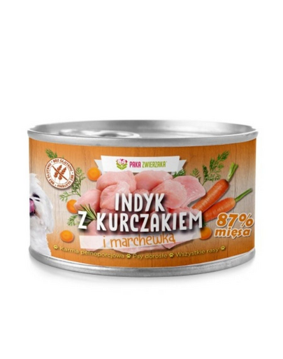 Indyk z kurczakiem i marchewką 410 g mokra karma dla psa