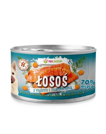 Łosoś z ryżem i marchewką 410 g mokra karma dla psa