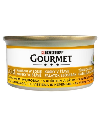 Gold z kurczakiem i wątróbką w sosie 24x85g mokra karma dla kotów