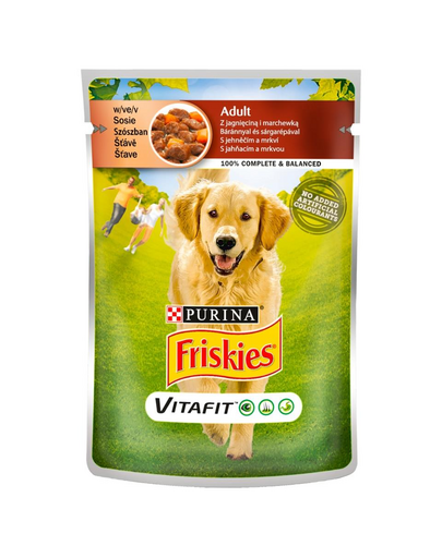 Vitafit Adult z jagnięciną i marchewką w sosie 20x100g mokra karma dla psów