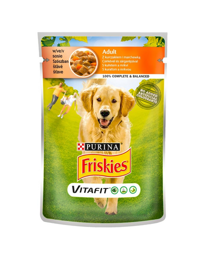 Vitafit Adult z kurczakiem i marchewką w sosie 20x100g mokra karma dla psów