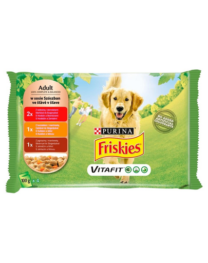 Vitafit Adult Mix smaków mięsnych 4x100g mokra karma dla dorosłych psów