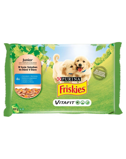 Vitafit Junior z kurczakiem i marchewką w sosie 40x100g mokra karma dla szczeniąt