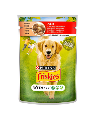 Vitafit Adult z wołowiną i ziemniakami w sosie 20x100g mokra karma dla psów