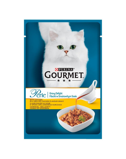 Perle Gravy kurczak 24x85 g mokra karma dla kotów