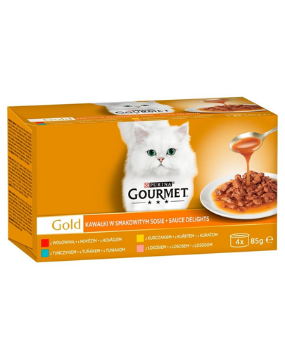 Gold Sauce Delights mix smaków w sosie 4x85g mokra karma dla kotów