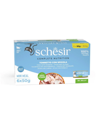 SCHESIR Ton cu biban în aspic pentru pisici 6x50 g