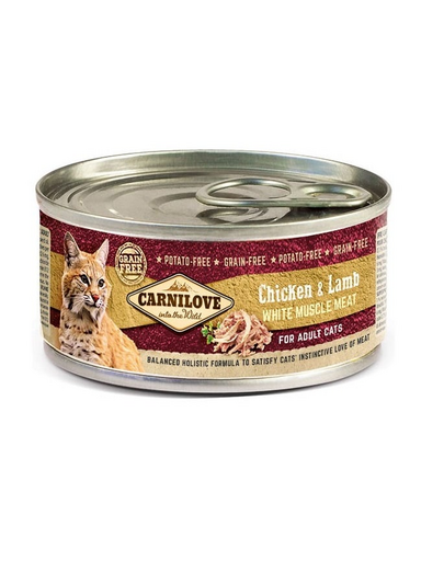 CARNILOVE Adult Cat pui și miel 100g hrană umedă pisici