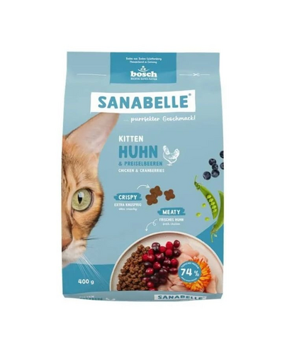 SANABELLE Kitten 400 g hrană cu pui pentru pisoi și pisici gestante și lactante