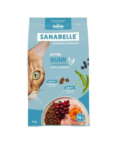 SANABELLE Kitten 2 kg hrană cu pui pentru pisoi și pisici gestante și lactante