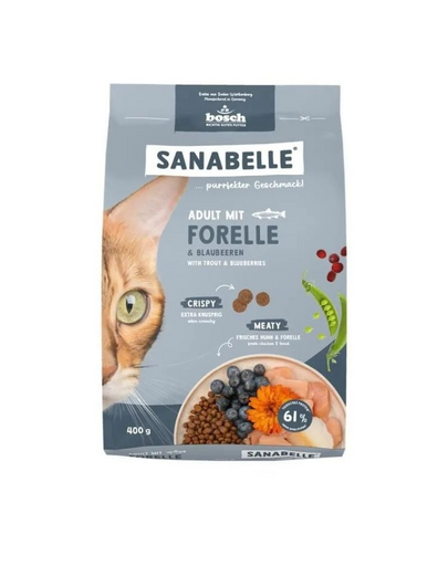 SANABELLE Hrană uscată pentru pisici adulte cu păstrăv, 400 g