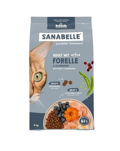 SANABELLE Hrană uscată pentru pisici adulte cu păstrăv, 2 kg