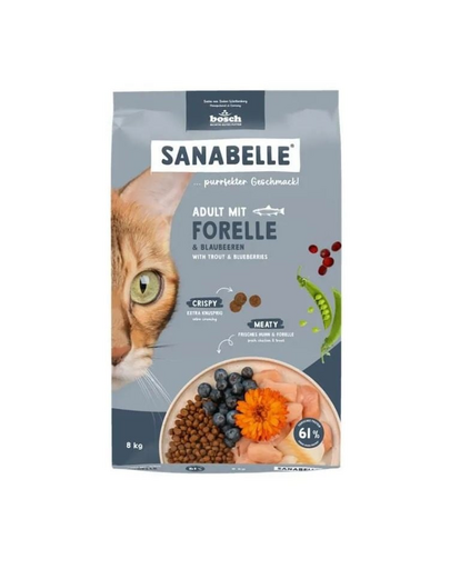 SANABELLE Hrană uscată pentru pisici adulte cu păstrăv, 8 kg