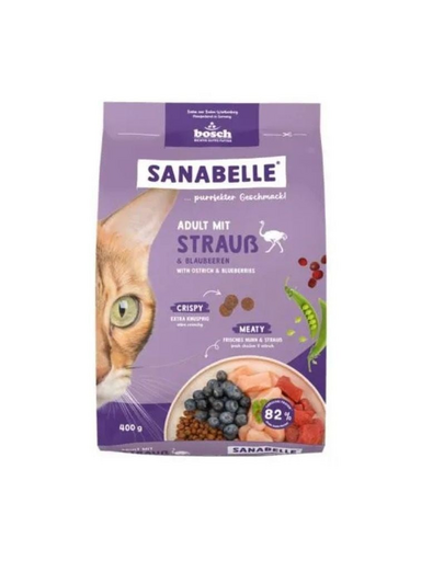 SANABELLE Adult 400 g hrană pisică adultă, cu struț