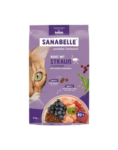 SANABELLE Adult 8 kg hrană uscată cu struț pentru pisici adulte