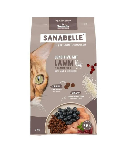 SANABELLE Sensitive hrană pentru pisici cu sistem digestiv sensibil cu miel, 2 kg