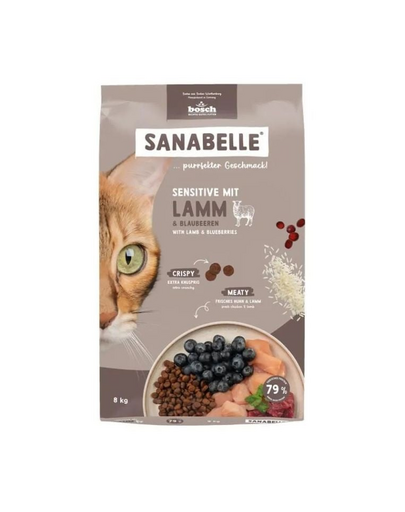 SANABELLE Sensitive hrană pentru pisici cu sistem digestiv sensibil cu miel, 8 kg