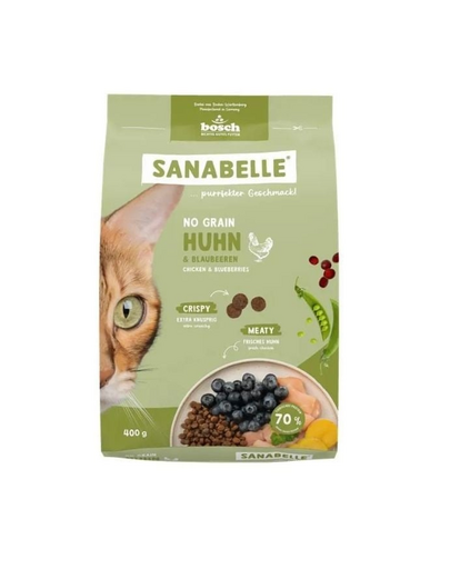 SANABELLE No Grain 400 g hrană completă fără cereale pentru pisici, cu pui