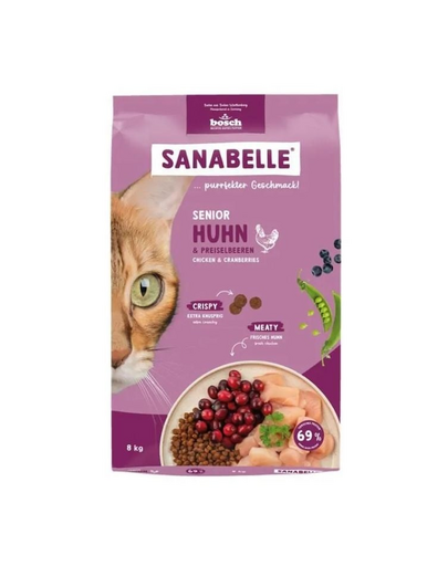SANABELLE Senior 8 kg hrană cu pui pentru pisici adulte și bătrâne