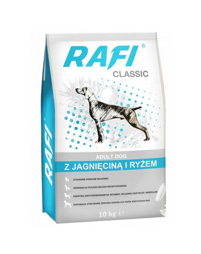 RAFI Classic cu miel și orez hrana câini adulți 10 kg