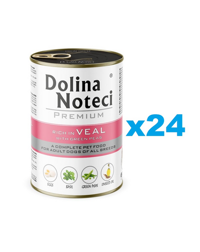DOLINA NOTECI Premium hrană câine 24x400 g vițel și mazăre