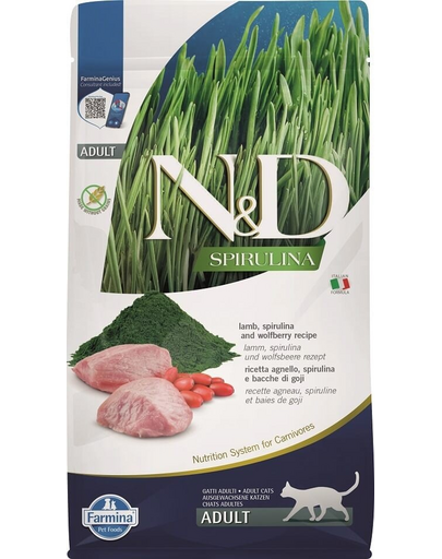 FARMINA N&D Spirulina Cat Adult miel și Goji 300 g hrană pisici adulte