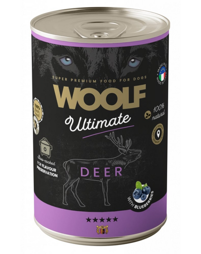 WOOLF Ultimate Adult Dog Deer and Blueberries 400g hrană câini vânat cu afine