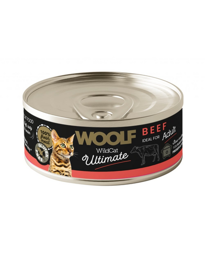 WOOLF Wild Cat Ultimate Beef Pate 85g hrană umedă cu vită pentru pisici