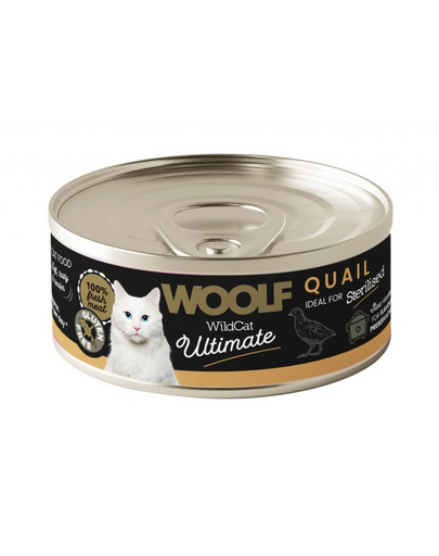 WOOLF Wild Cat Ultimate Sterilised Quail pate 85g hrană pisici sterilizate cu prepeliță